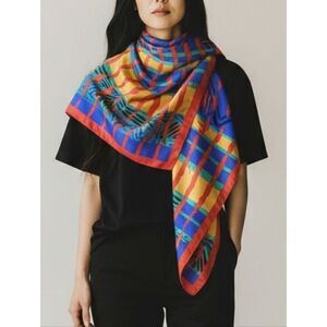 Retro Vibrant Multicolor Abstracts Square Scarf